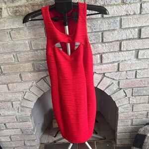 Guess Vibrant Red Backless Dress